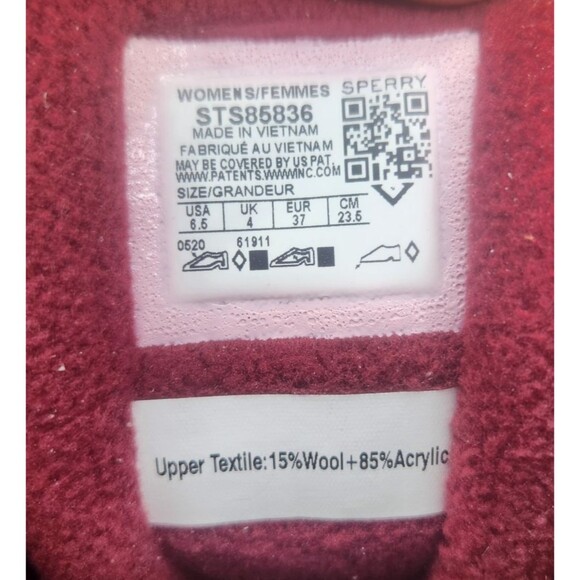 Sperry Saltwater Emboss Woolcord Women's 6.5 M Red Insulated Duck Boots STS85836 - Picture 11 of 13